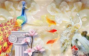 Tranh chim công màu sắc rực rỡ 3d psd