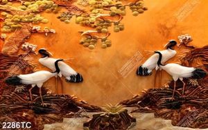 Tranh giả ngọc đôi Hạc và cây tùng