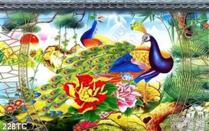 Tranh chim công khoe sắc lộng lẫy psd 3d đẹp