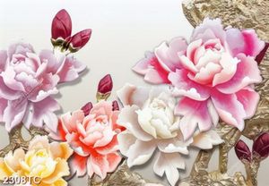 Tranh điêu khắc mẫu đơn đẹp