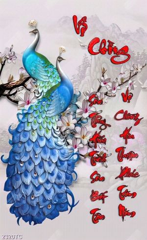 Tranh thư pháp Vợ Chồng và đôi công đẹp