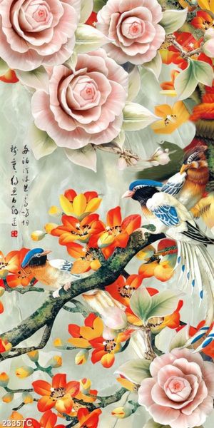 Tranh hoa giả ngọc và chim