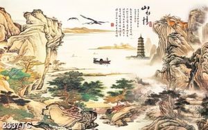 Tranh thư pháp cảnh phong thủy