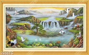 Tranh sơn thủy và chim Hạc