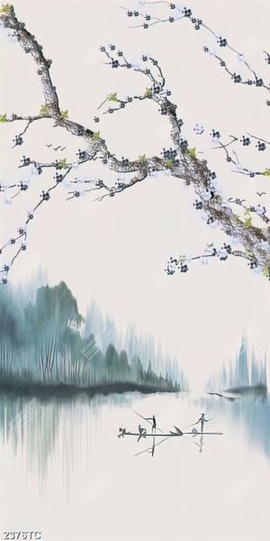 Tranh hoa đào dán tường chất lượng cao