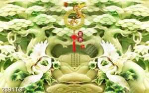 Tranh gỉa ngọc đôi chim Hạc