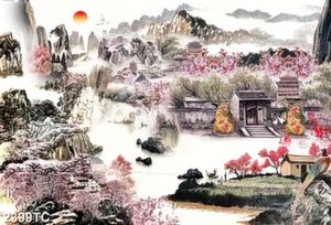 Tranh cảnh phố cổ mùa xuân