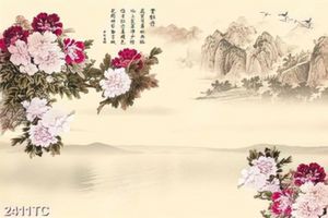 Tranh sơn dầu hoa mẫu đơn