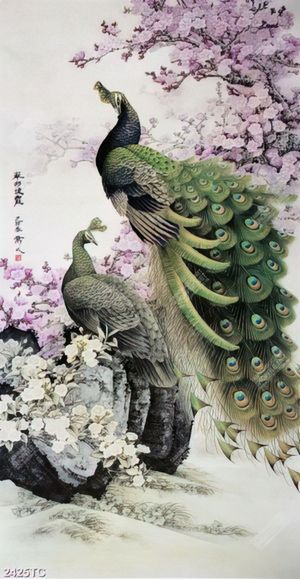 Tranh đôi công màu xuân