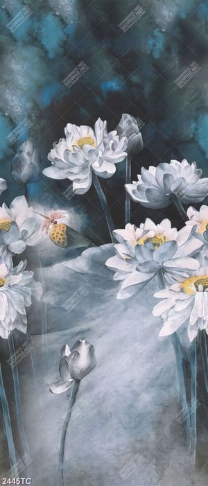 Tranh sơn dầu hoa Sen trắng