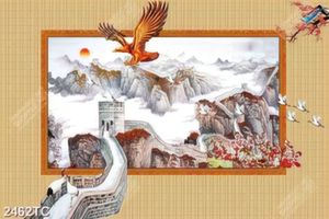 Tranh chim đại bàng và vạn lý trường thành