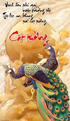 Tranh thư pháp cát tường và đôi công