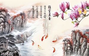 Tranh cá chép và phong cảnh