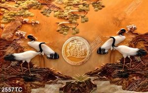 Tranh chim Hạc và cây tùng giả ngọc
