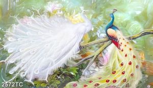 Tranh đôi công nền gỉa ngọc in gạch đẹp