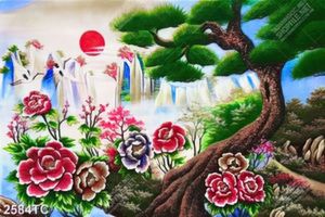 Tranh sơn dầu chim Hạc và cây tùng