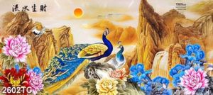 Tranh chim công và hoa mẫu đơn
