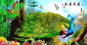 Tranh sơn dầu chim công