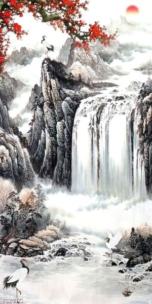 Tranh sơn dầu thác nước đẹp