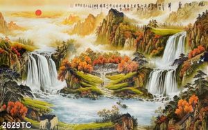 Tranh sơn dầu thác nước