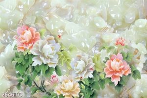 Tranh hoa mẫu đơn nền giả ngọc đẹp