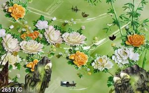 Tranh điêu khắc giả ngọc hoa mẫu đơn