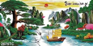 Tranh sơn dầu thuận buồm xuôi gió chất lượng cao