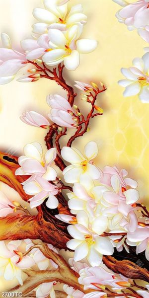 Tranh hoa mộc lan nền giả ngọc