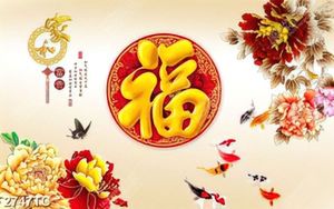 Tranh cá chép và hoa mẫu đơn