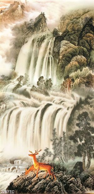 Tranh sơn dầu thác nước