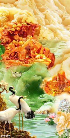 Tranh phù điêu chim hạc