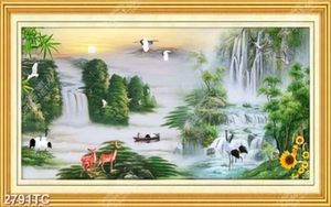 Tranh sơn dầu chim Hạc và hươu