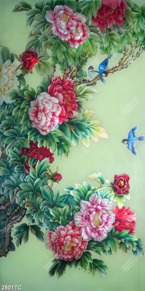 Tranh phù điêu hoa mẫu đơn