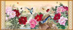 Tranh hoa mộc lan và chim khổ ngang đẹp