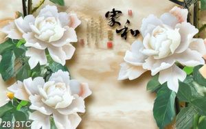 Tranh thư pháp hoa mẫu đơn gỉa ngọc