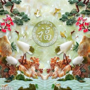 Tranh thư pháp chim Hạc và cây tùng
