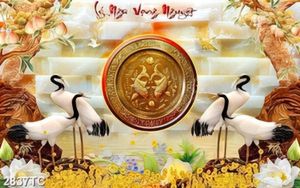 Tranh gỉa ngọc đôi chim Hạc
