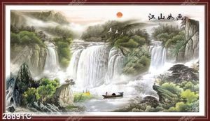 Tranh sơn dầu thác nước phong thủy