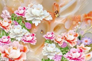 Tranh gỉa ngọc hoa mẫu đơn