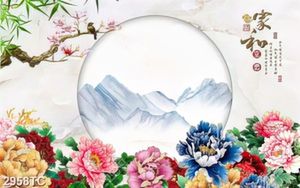 Tranh hoa mẫu đơn và hoa mộc lan