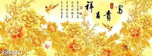 Tranh tài lộc hoa mẫu đơn
