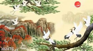 Tranh đàn chim Hạc phong thủy