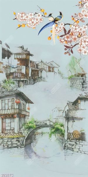 Tranh màu nước phố cổ