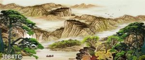Tranh sơn dầu cảnh thác và núi