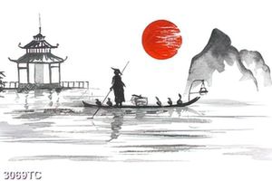 Tranh người lái đò trên sông
