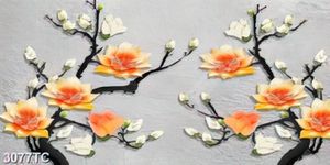 Tranh hoa mộc lan nền đá
