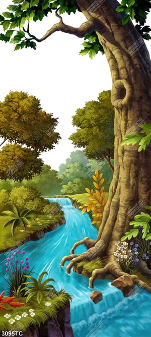 Tranh khổ dọc cây trong rừng