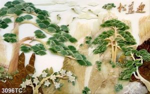 Tranh phù điêu gỉa ngọc cây tùng