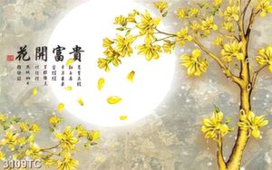 Tranh tài lộc hoa mộc lan vàng