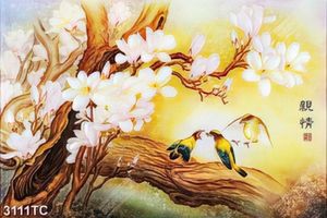Tranh hoa mộc lan và chim